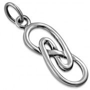 Small Light Celtic Long Silver Pendant, pn593